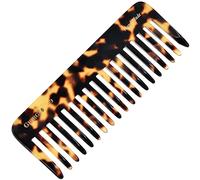 Giorgio G49 Yellow Tokio, peine desenredante grande de 5.75 pulgadas, dientes anchos para cabello grueso y rizado ondulado. Desenredante de pelo largo, hecho a mano de celulosa de calidad, cortado a