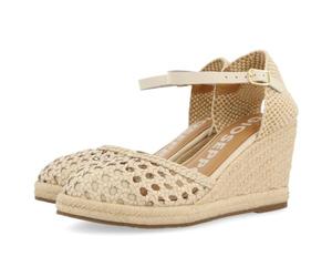 GIOSEPPO Alpargatas Off-White DE Piel Trenzada con CUÑA Alta DE Yute para Mujer SERIGNAN