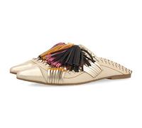 GIOSEPPO Babuchas de Piel Off-White con borlas para Mujer papantla