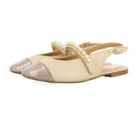 GIOSEPPO - Bailarina | Máximo Confort, Piso flexíble | Bailarina Ceremonia niña Destalonada de Piel con Perlas Bagley| Niña Talla 38 Off-White