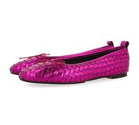 GIOSEPPO Bailarinas Color Fucsia de Piel Trenzada para Mujer tulbing