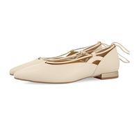 GIOSEPPO Bailarinas Color Off-White de Piel con Cordones para Mujer maringa