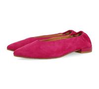 Bailarinas DE Piel Color Fucsia con Punta Fina Y TALÓN Fruncida para Mujer GAGEAC