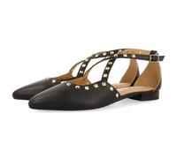 GIOSEPPO Bailarinas DE Piel Color Negro con Punta Fina Y Detalle DE TACHAS para Mujer Garcon