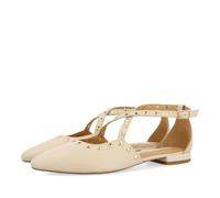 GIOSEPPO Bailarinas DE Piel Color Off-White con Punta Fina Y Detalle DE TACHAS para Mujer Garcon