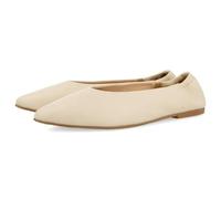 GIOSEPPO Bailarinas DE Piel Color Off-White con Punta Fina Y TALÓN Fruncido para Mujer