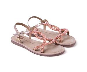 Gioseppo BARAGOI - Sandalias de Piel para Mujer con Detalle de Cuentas y Pedrería, Correa Ajustable, Suela Flexible de Caucho, Color Coral, Talla 34