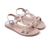 Gioseppo BARAGOI - Sandalias de Piel para Niña con Detalle de Cuentas y Pedrería, Correa Ajustable, Suela Flexible de Caucho, Color Blanco, Talla 33