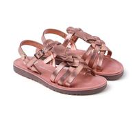 Gioseppo BEARSDEN - Sandalias de Piel Metalizada para Niña, con Correa Ajustable, Suela Flexible de TPR, Color Oro Rosado, Talla 31