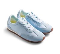 GIOSEPPO Blair - Zapatillas con Satén y Piel Serraje, Plantilla Acolchada y Extraíble, Cierre Ajustable, Suela Flexible de Caucho, Altura Cuña 1 cm, Color Azul, Talla 40