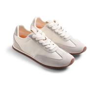 Gioseppo Blair - Zapatillas con Satén y Piel Serraje, Plantilla Acolchada y Extraíble, Cierre Ajustable, Suela Flexible de Caucho, Altura Cuña 1 cm, Color Off-White, Talla 38