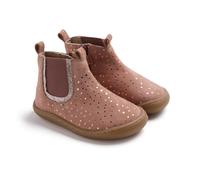 GIOSEPPO Botín Barefoot para niñas en color Nude con detalle perforados metalizados de piel estilo chelsea. Plantilla extraíble, suela final y flexible, puntera ancha, drop 0.