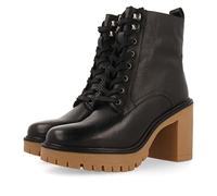 GIOSEPPO Botín de Piel en Negro con Piso Track y tacón Efecto crepé para Mujer pernitz