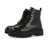 GIOSEPPO Botín Verde Oscuro Tipo Biker con Cordones y Piso Doble en Color Negro para Mujer laussa