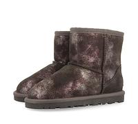 GIOSEPPO Botines tipo australiano de serraje metalizado gris para niña y niño virrat