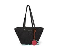 GIOSEPPO Capazo de rafia color negro para mujer glenic