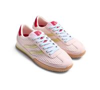 Gioseppo CHAKE - Zapatillas Deportivas de Piel Serraje con Rejilla Superpuesta, Acentos de Color, Plantilla Acolchada Extraíble, Suela de Caucho Flexible, Plataforma de 2 cm, Color Rosa, Talla 38