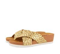 GIOSEPPO Chanclas con cuña Estilo Bio con Tiras en Trenzado Dorado para Mujer turiacu
