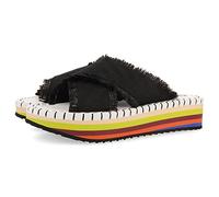 GIOSEPPO Chanclas de Playa Color Negro con Piso Multicolor para Mujer terena