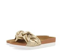Chanclas Doradas Tipo Bio con Pala Trenzada para Mujer Yoder