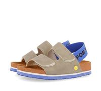 GIOSEPPO Chanclas Estilo Bio Color Gris con Detalles en Azul y Mensaje para niño courgis