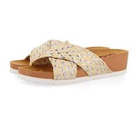 GIOSEPPO Chanclas Estilo Bio con Tiras en Rafia y Plata para Mujer bandrele