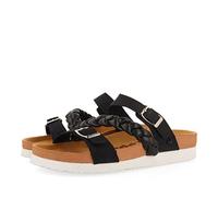 GIOSEPPO Chanclas Estilo Bio con Tiras y Hebilla Negras para Mujer bonneil