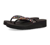 GIOSEPPO Chanclas Negras de cuña con Detalle de pedrería Multicolor para Mujer destord