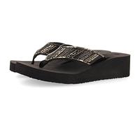 GIOSEPPO Chanclas Negras de cuña con Detalle de pedrería para Mujer apiaca