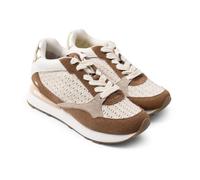 GIOSEPPO DAPITAN - Zapatillas Deportivas con Cuña Interna y Detalles de Crochet, Estilo Único y Cómodo, Color Beige, Talla 35
