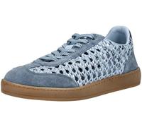 GIOSEPPO Hinckley - Zapatillas de Piel Trenzada para Mujer con Plantilla Extraíble y Termoconformada, Suela Flexible de TPR, Plataforma de 3 cm, Color Azul, Talla 38