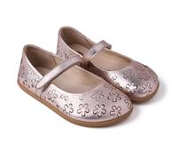 Gioseppo IRIGA - Bailarinas de Piel Calada con Flores para Bebé, Cierre Ajustable, Suela Flexible de Caucho, Puntera Amplia, Corte de Piel, Color Oro, Talla 35