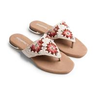 Gioseppo ISIOLO - Sandalias con Crochet Hecho a Mano y Detalle de Tachas para Mujer, Tacón Metalizado y Comodidad Acolchada, Color Beige, Talla 37