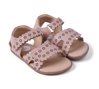 GIOSEPPO KABATI - Sandalias de Piel Calada con Flores para Bebé Niña, Diseño Barefoot y Pisada Natural, Estilo Natural y Floral, Color Nude, Talla 27