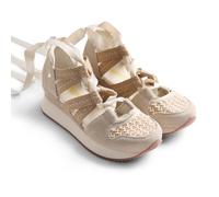 Gioseppo KIDIKA - Zapatillas Deportivas Abiertas para Mujer con Piel Serraje, Rejilla, Cuña Forrada Estilo Rafia, Planta Acolchada, Entresuela EVA, Suela de TPR, Color Off-White, Talla 41