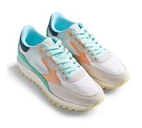 Gioseppo KILIFI - Zapatillas Deportivas de Piel Serraje y Rejilla con Plantilla GIO Memory Effect, Altura Plataforma de 3,2 cm, Suela de TPR, Correa de Tobillo, Color Azul, Talla 35