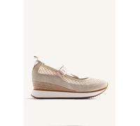 Gioseppo KIVIK Zapatillas Abiertas con Piel Serraje, Rejilla y Cuña Forrada, Cierre Ajustable, Planta Acolchada, Suela Flexible de Caucho, Certificación Global Recycled Standard, Color Beige, Talla 38
