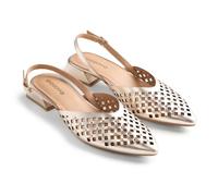 GIOSEPPO Lagos - Zapatos de Tacón Estilo Salones Destalonados con Detalle de Tachas, Diseño Elegante y Confortable, Suela Flexible de Caucho, Color Platino, Talla 36