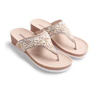 Gioseppo LAURIUM - Sandalias de Cuña con Abalorios para Mujer, Confort Bio y Estilo Elegante, Talón Abierto y Diseño Ligero, Color Off-White, Talla 36