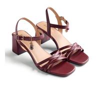 Gioseppo MAZERAS - Sandalias de Piel con Abalorios y Tacón Tipo Bloque para Mujer, Cierre Ajustable y Comodidad, Color Burdeos, Talla 37