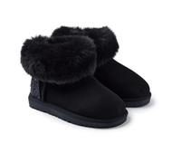 GIOSEPPO, Modelo AURDAL, Botas australianas para niña con brillo y collarín de pelo. Repelentes al agua. Cuentan con plantilla acolchada y forro interior de pelo.