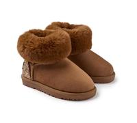 GIOSEPPO, Modelo AURDAL, Botas australianas para niña con brillo y collarín de pelo. Repelentes al agua. Cuentan con plantilla acolchada y forro interior de pelo.