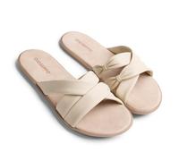 Gioseppo MTITO - Sandalias Planas de Piel con Tiras para Mujer, Plantilla de Transición para Barefoot, Con Talón Abierto y Diseño Minimalista, Color Off-White, Talla 38