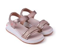 Gioseppo NZEGA - Sandalias Deportivas Metalizadas con Cierre Ajustable para Niña, Comodidad y Estilo, Acabado Metalizado, Suela de Caucho, Color Oro, Talla 34