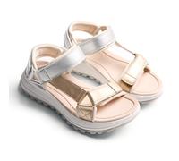 Gioseppo OYUGIS - Sandalias Estilo Californianas con Plataforma, Estampado de Cebra y Acentos de Color, Cierre Ajustable en el Tobillo, Suela Tipo Track, Color Plata, Talla 38