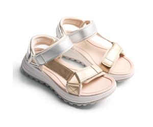 Gioseppo OYUGIS - Sandalias Estilo Californianas con Plataforma, Estampado de Cebra y Acentos de Color, Cierre Ajustable en el Tobillo, Suela Tipo Track, Color Plata, Talla 39