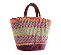 GIOSEPPO PANGANI - Bolso Tipo Capazo para Mujer, Material Vegetal, Cierre con Cordón Ajustable, Asa Corta y Larga Extraíble, Forro de Poliéster, Color Burdeos