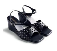 Gioseppo PESHTIGO - Sandalias de Tacón con Tiras para Mujer, Estilo Salón Destalonado, Punta Afilada, Cierre Ajustable, Diseño Moderno, Color Negro, Talla 38