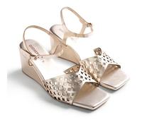 Gioseppo PESHTIGO - Sandalias de Tacón con Tiras para Mujer, Estilo Salón Destalonado, Punta Afilada, Cierre Ajustable, Diseño Moderno, Color Platino, Talla 38
