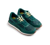 GIOSEPPO Roxas - Zapatillas Deportivas Monocolor para Mujer con Piel Serraje y Rejilla Superpuesta, Plantilla Acolchada y Suela Flexible de TPR, Doble Cordón, Color Verde, Talla 37